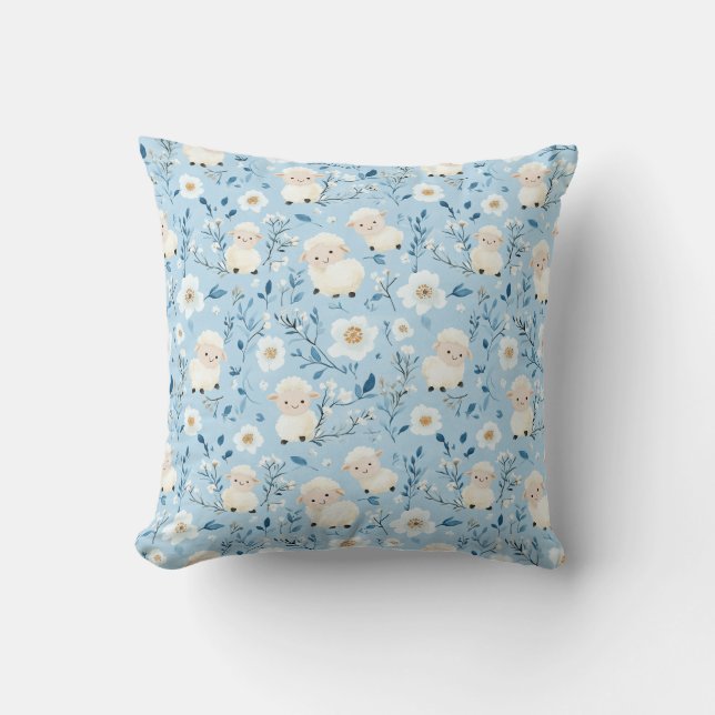 Lambs and Florals Cushion (Front)
