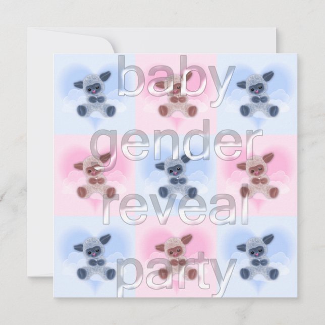 Lambs Baby Gender Reveal Party Invitation (Front)