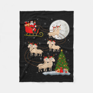 Lambs Sheep Santa Sleigh Flying Funny Magical Chri Fleece Blanket