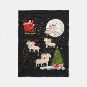Lambs Sheep Santa Sleigh Flying Funny Magical Chri Fleece Blanket
