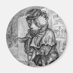 Lame Bear - Letter L - Vintage Teddy Bear Magnet