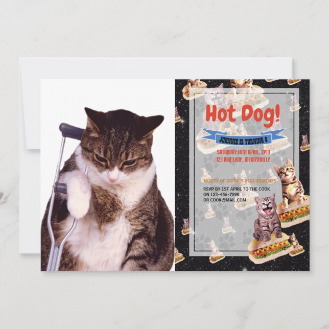 Lame cat invitation (Front)