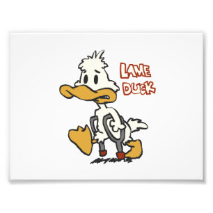 Lame duck cartoon   choose background colour photo print