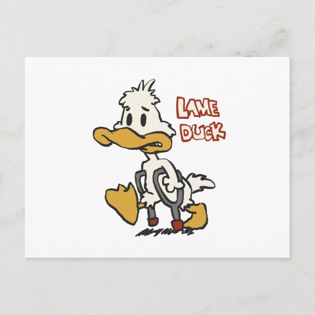 Lame duck cartoon | choose background colour postcard (Front)