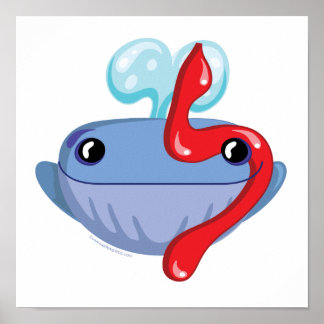 Lamed Hebrew Aleph Bet (Alphabet) Whale Print