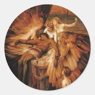 Lament for Icarus by Herbert Draper Classic Round Sticker