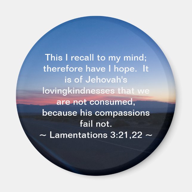 Lamentations 3:21-22 magnet (Front)