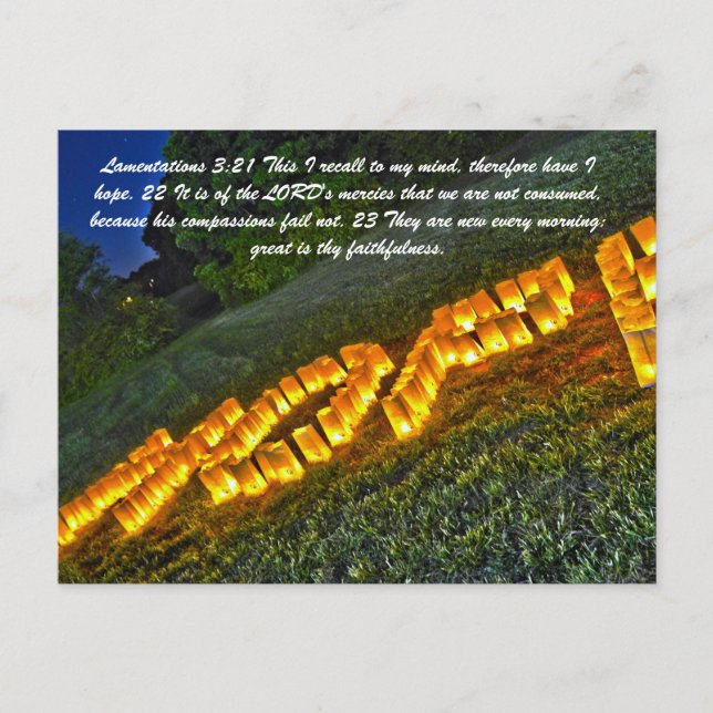 Lamentations 3:21 This I recall to my mind, theref Postcard (Front)