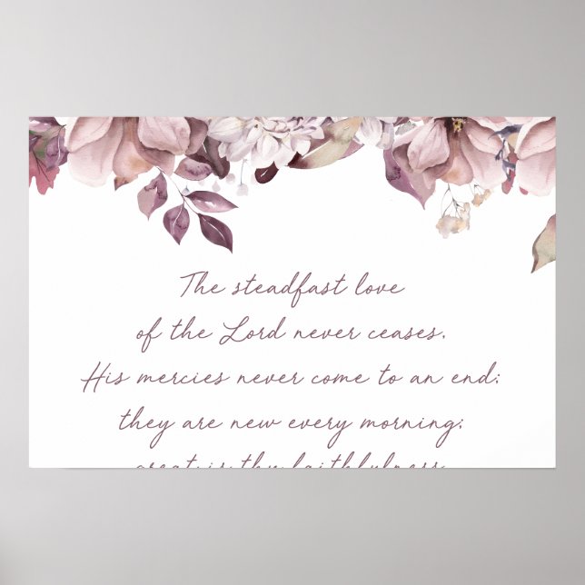Lamentations 3:22-23, Bible Verse Print (Front)