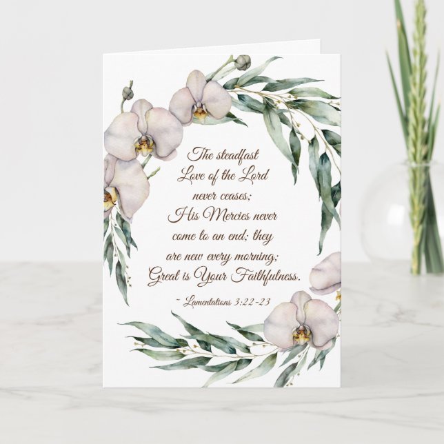 Lamentations 3:22-23 Steadfast Love of the Lord Card (Front)