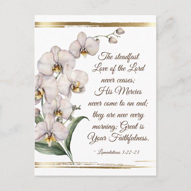 Lamentations 3:22-23 Steadfast Love of the Lord Postcard (Front)