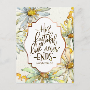 Lamentations 3:22 His Faithful Love Never Ends Postcard