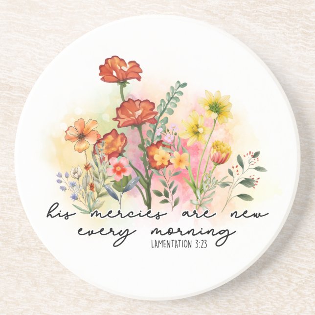 Lamentations 3:23 His Mercies New Every Morning Coaster (Front)
