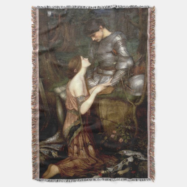 Lamia (1905) by John Waterhouse Throw Blanket (Front Vertical)