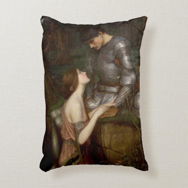 Lamia and the Soldier by John William Waterhouse Decorative Cushion (Front(Vertical))