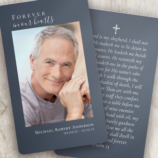 Laminated Blue Photo Memorial Prayer Card (Creator Uploaded)