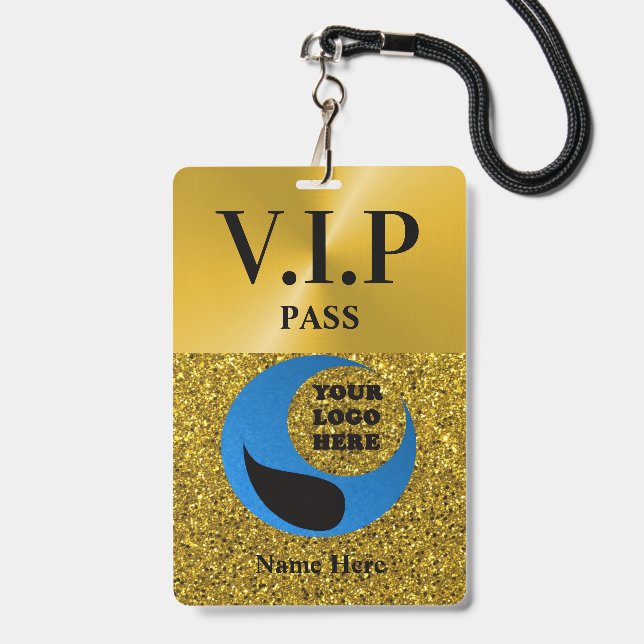 Laminated Custom VIP Pass With Lanyard ID Badge (Front with Lanyard)