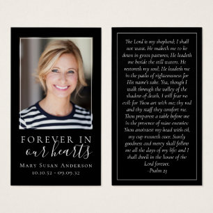 Laminated Forever in Our Hearts Memorial Card