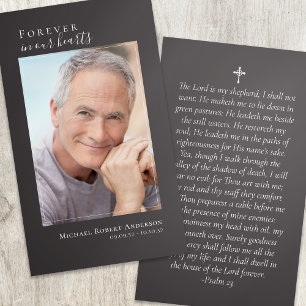 Laminated Grey Photo Memorial Prayer Card