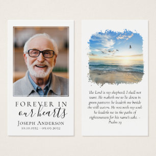 Laminated Photo Beach Memorial Prayer Card