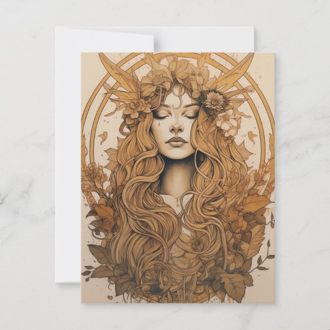 Lammas Harvest - Nordic Retro Pagan Holiday Card (Front)