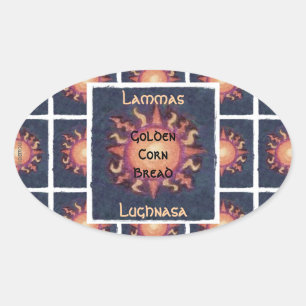 Lammas/Lughnasa Sun Harvest Pagan Oval Sticker