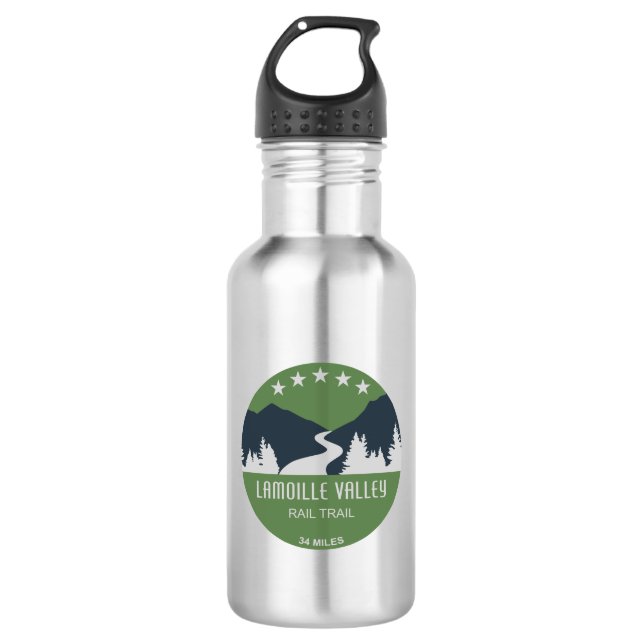 Lamoille Valley Rail Trail Vermont 532 Ml Water Bottle (Front)