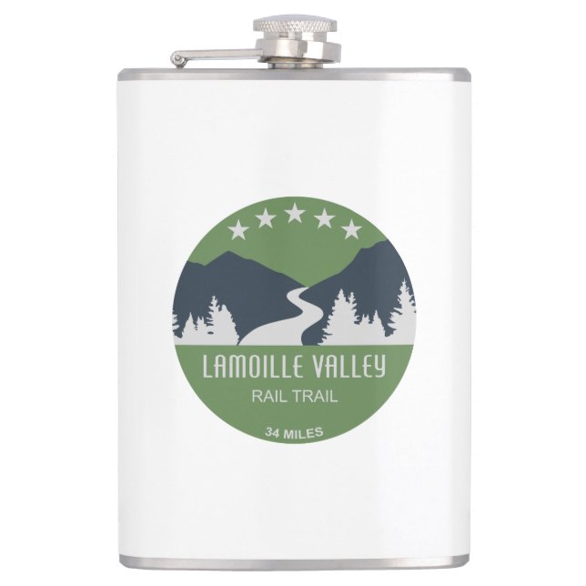 Lamoille Valley Rail Trail Vermont Hip Flask (Front)