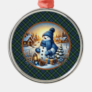 Lamont Ancient  Scottish Tartan Christmas Metal Ornament