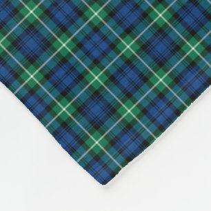 Lamont Clan Bright Blue and Green Tartan Fleece Blanket