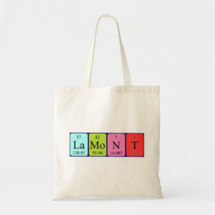 Lamont periodic table name tote bag