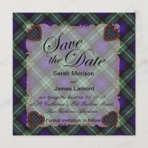 Lamont Scottish clan tartan - Plaid Save The Date