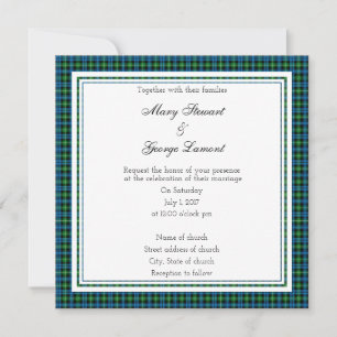 Lamont Scottish Wedding Square Invitation
