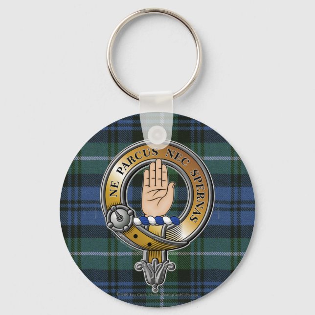 Lamont Tartan & Badge Key Ring (Front)