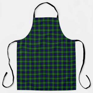 Lamont tartan blue green plaid apron