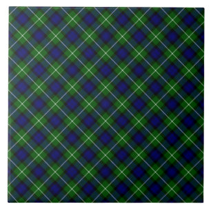 Lamont tartan blue green plaid ceramic tile