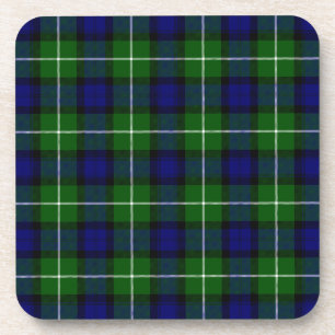 Lamont tartan blue green plaid coaster