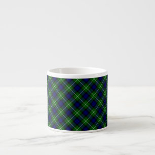 Lamont tartan blue green plaid espresso cup