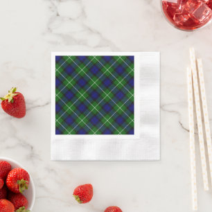 Lamont tartan blue green plaid napkin