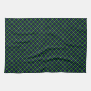 Lamont tartan blue green plaid tea towel