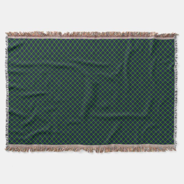 Lamont tartan blue green plaid throw blanket (Front)