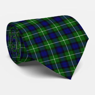 Lamont tartan blue green plaid tie