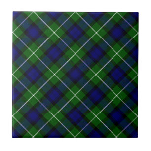Lamont tartan blue green plaid tile