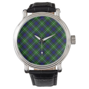Lamont tartan blue green plaid watch