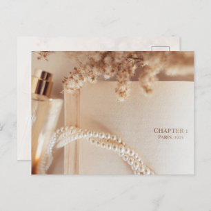 lamorous Vintage Literary Flat Lay Art Postcard