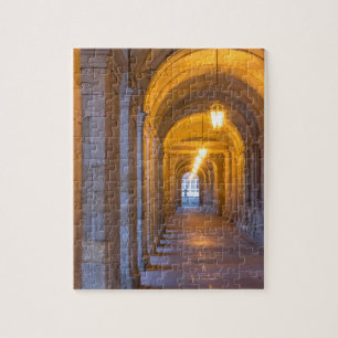 Lamp lit stone hallway, spain jigsaw puzzle