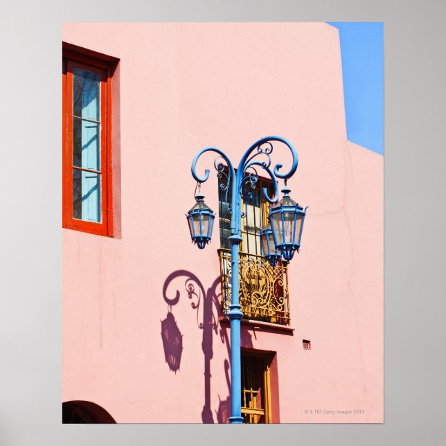 Lamp post and painted buildings, Caminito, La Poster (Front)