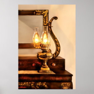 Lamp - The bureau and lantern Poster