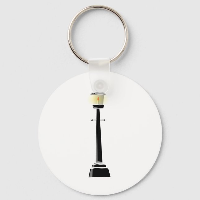 Lamplight at Night in Winter Key Ring (Front)