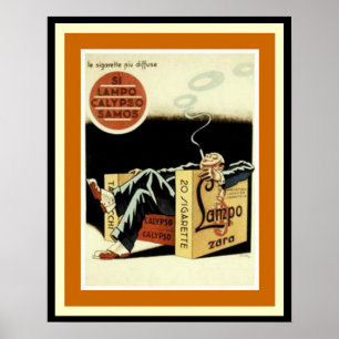 Lampo Calypso Samos Cigarette Ad Poster